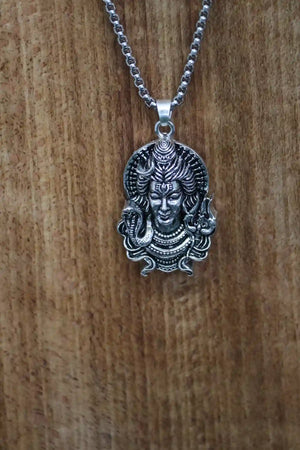 Shiv with Snake & Trishul Pendant