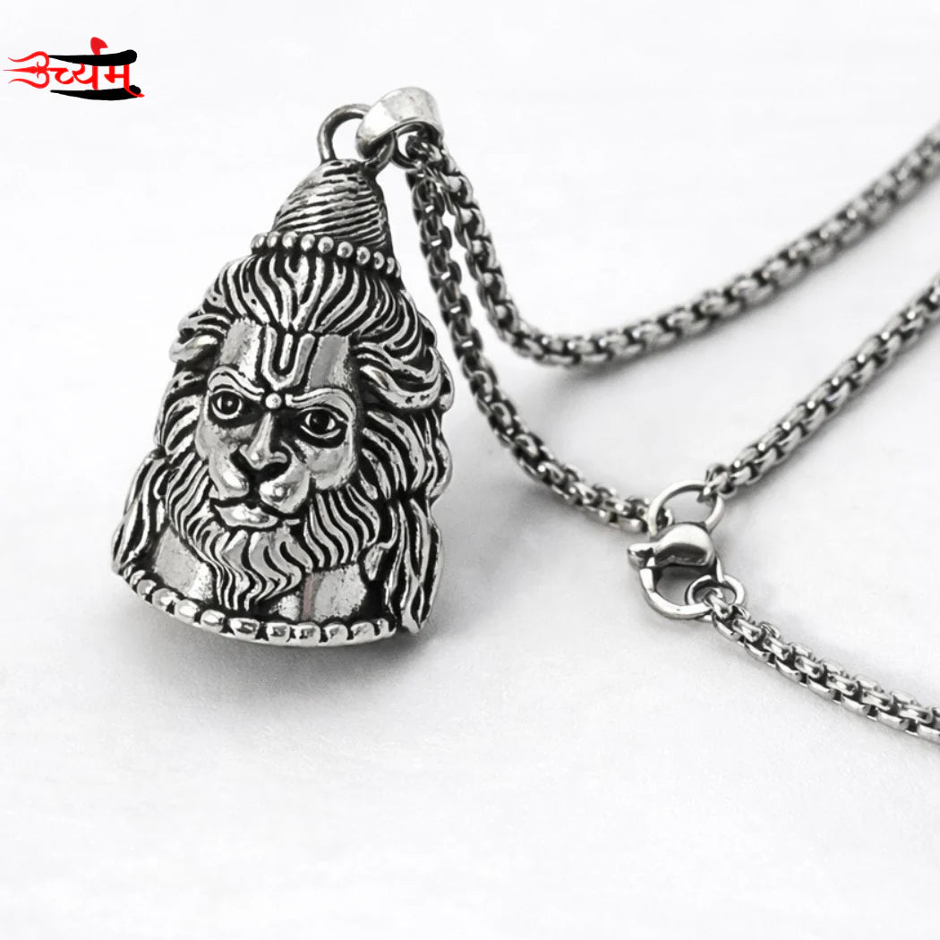 Shiva Hanuman Silver Plated Pendant