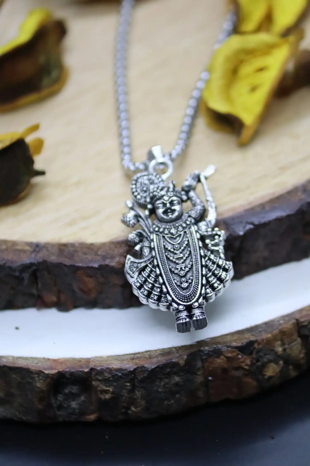 Shree Nathji Silver Krishna Pendant