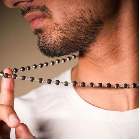 SilverPlatedKarungaliMala-100NaturalEbonyWood-3