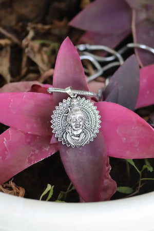 Silver Mahadev Locket With Snake Chain