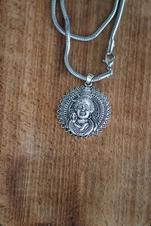 Silver Mahadev Locket With Snake Chain