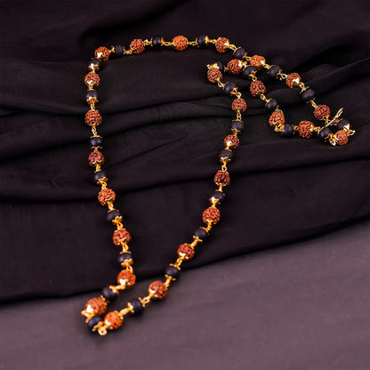 Karungali Gold Mala With Rudraksha Beads