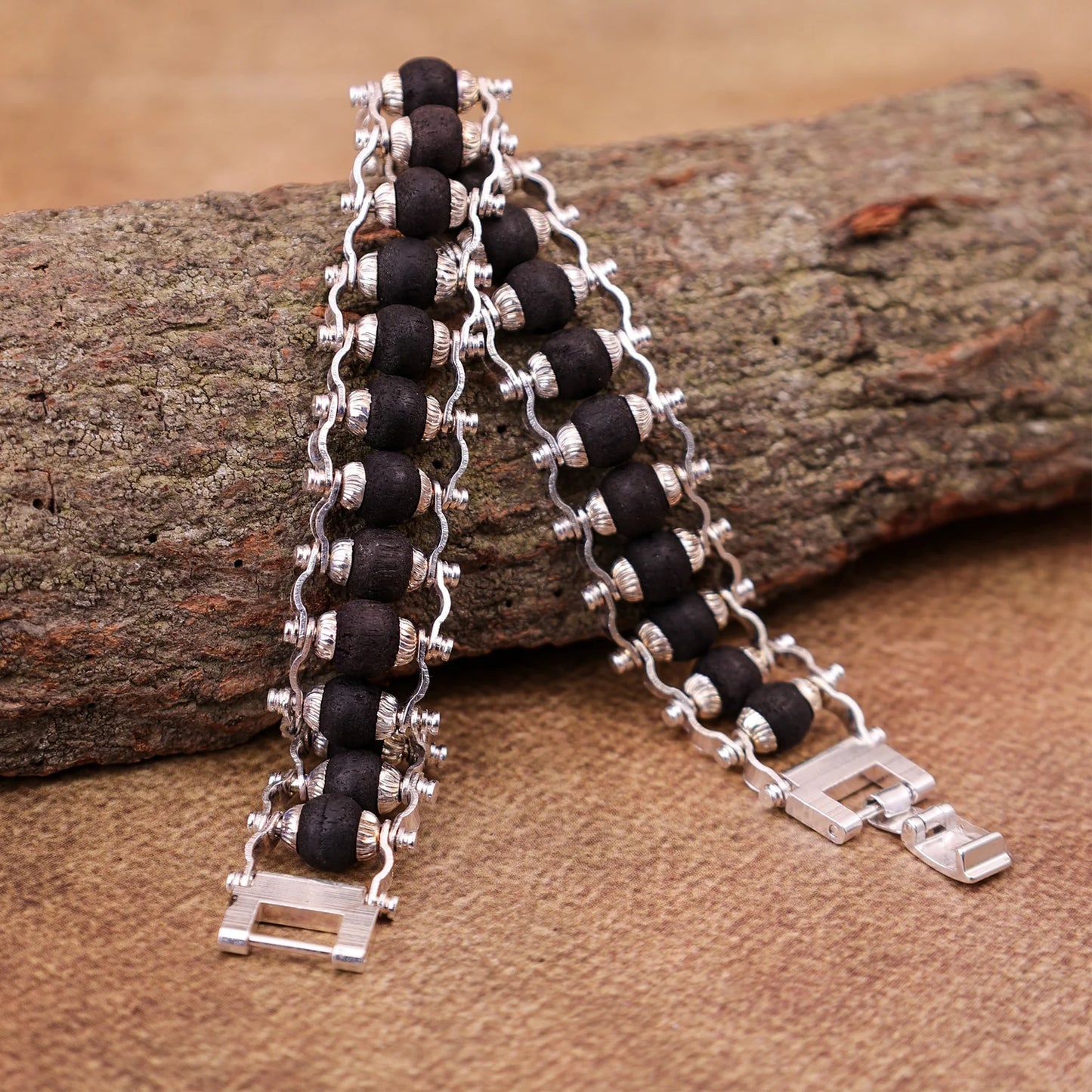 Silver Plated Karungali Bracelet - Abhimantrit