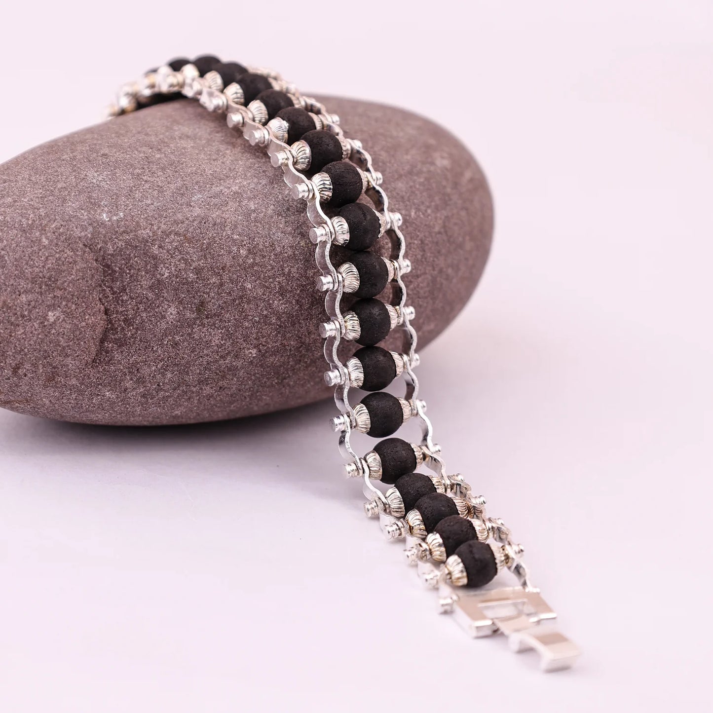 Silver Plated Karungali Bracelet - Abhimantrit