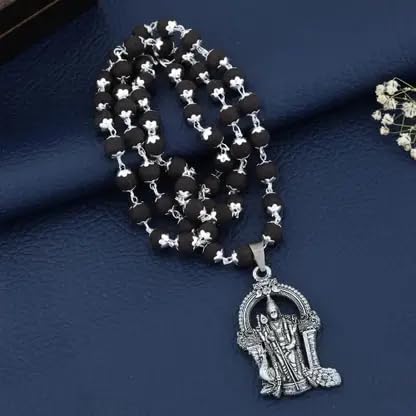 Certified Karungali Malai with Lord Murugan Pendant | Protection, Health & Success