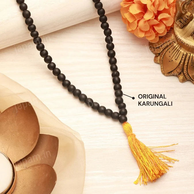 Divya Karungali Malai – 108+1 Natural Ebony Wood Beads for Peace & Balance