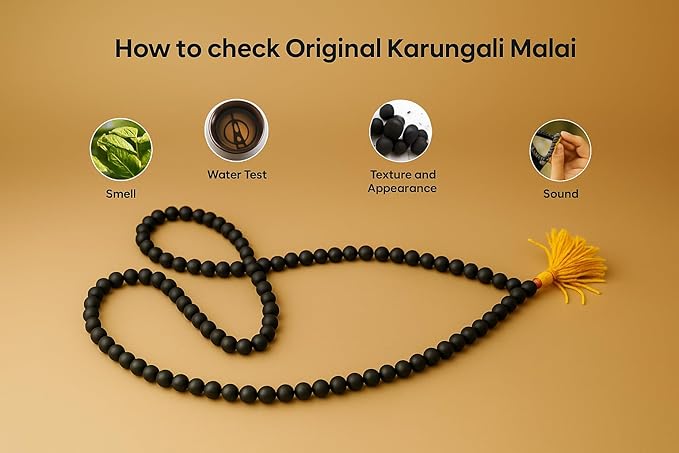 Divya Karungali Malai – 108+1 Natural Ebony Wood Beads for Peace & Balance