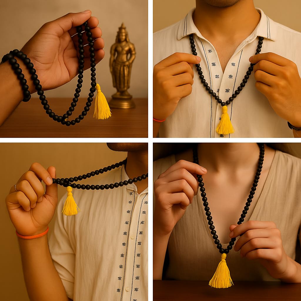 Divya Karungali Malai – 108+1 Natural Ebony Wood Beads for Peace & Balance