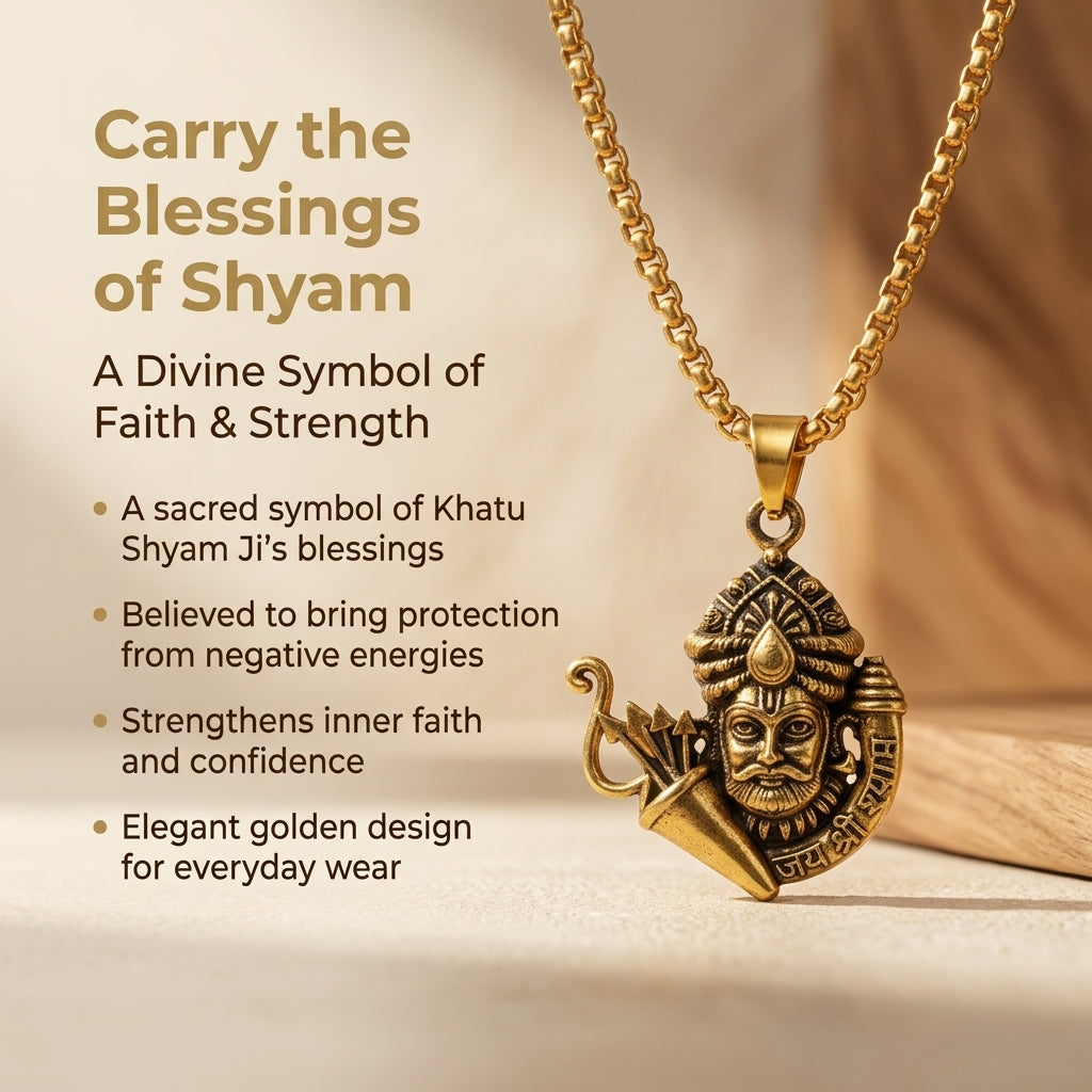Khatu Shyam Locket With Gold Plated Chain