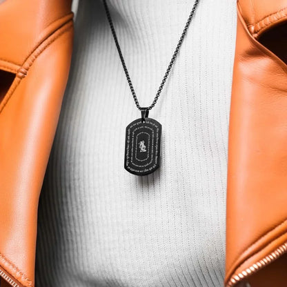 Hanuman Chalisa Tag Pendant Necklace for Men