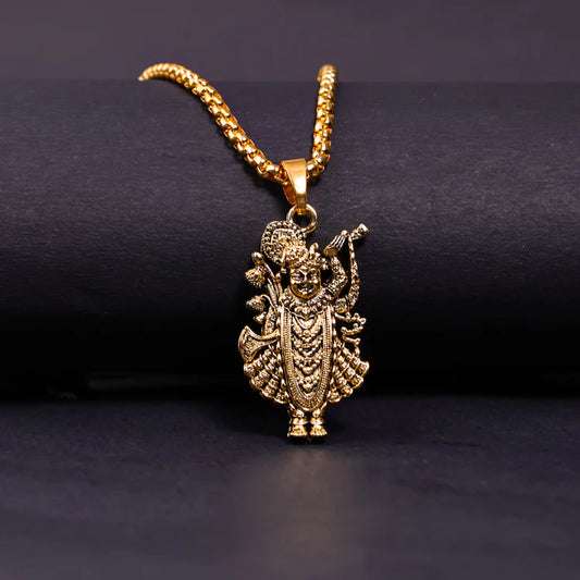 Gold Plated Shree Nathji Krishna Pendant