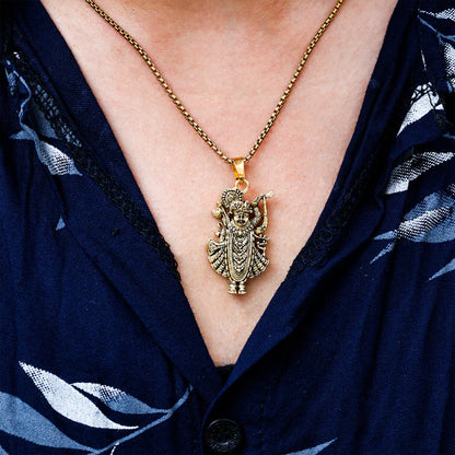 Gold Plated Shree Nathji Krishna Pendant