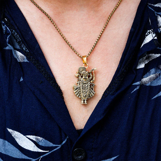 Gold Plated Shree Nathji Krishna Pendant