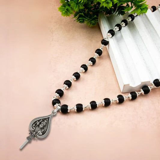 Original Karungali Mala with Lord Murugan Pendant for Positive Energy & Protection