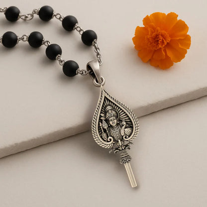 Original Karungali Mala with Lord Murugan Pendant for Positive Energy & Protection