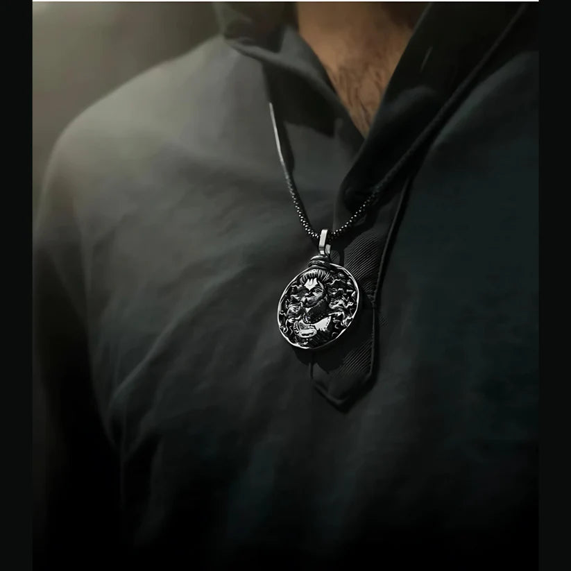 Hanuman Ji Pendant Oxodaised Silver Chain