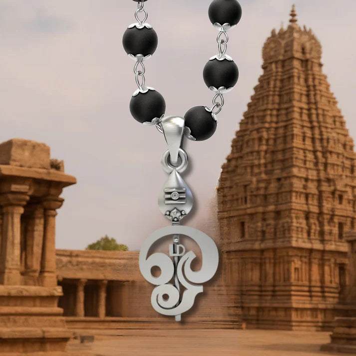 Certified Karungali Malai with Divine Lord Murugan Vel Pendant