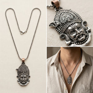 Khatu Shyam Locket With Silver Plated Chain