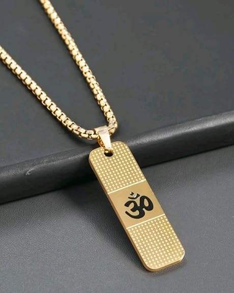 OM PREMIUM GOLD PENDANT AND CHAIN WITH UNIQUE DOTTED PATTERN