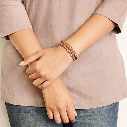 Gold Plated Rudraksha Chain Bracelet for Spiritual Growth