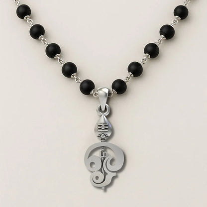 Certified Karungali Malai with Divine Lord Murugan Vel Pendant
